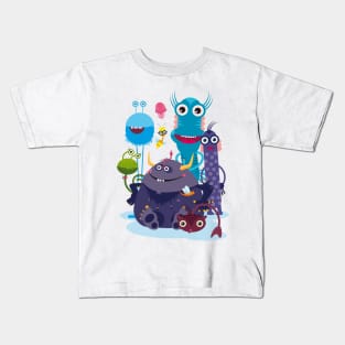 Illustration Nursery Little Monster - Monster Crew Kids T-Shirt